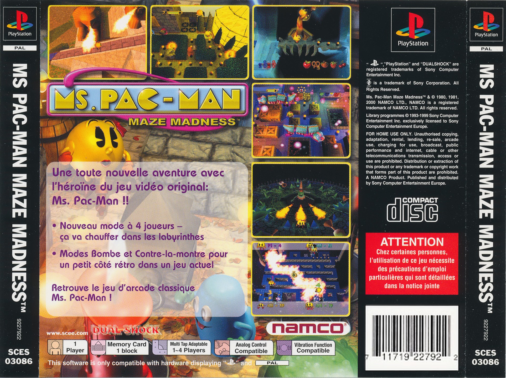 Contraportada de Ms Pac-Man - Maze Madness · FR