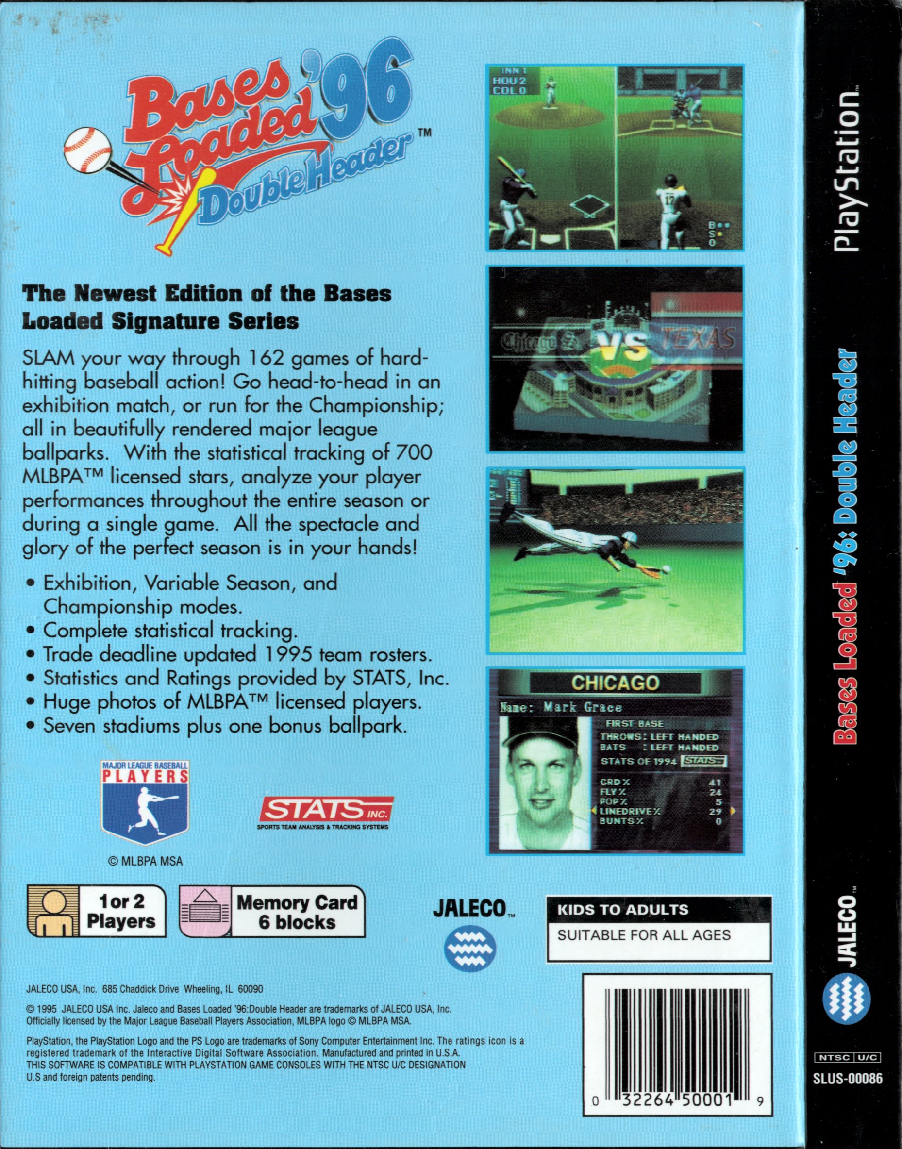 Contraportada de Bases Loaded 96: Double Header · US