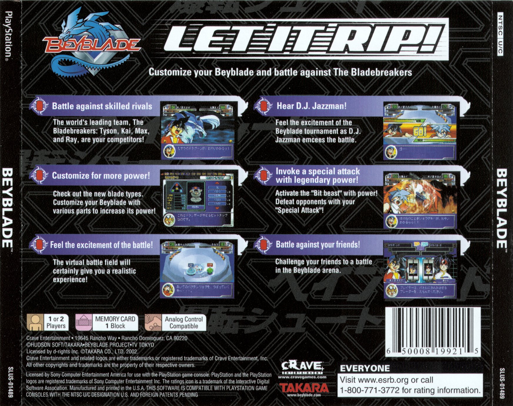 Contraportada de Beyblade Let It Rip · US