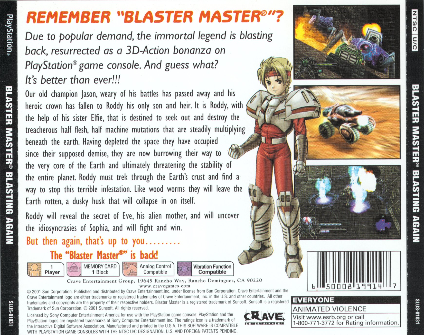 Contraportada de Blaster Master Blasting Again · US
