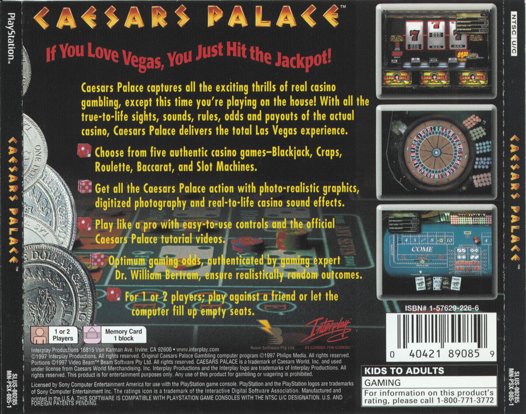 Contraportada de Caesar's Palace · US