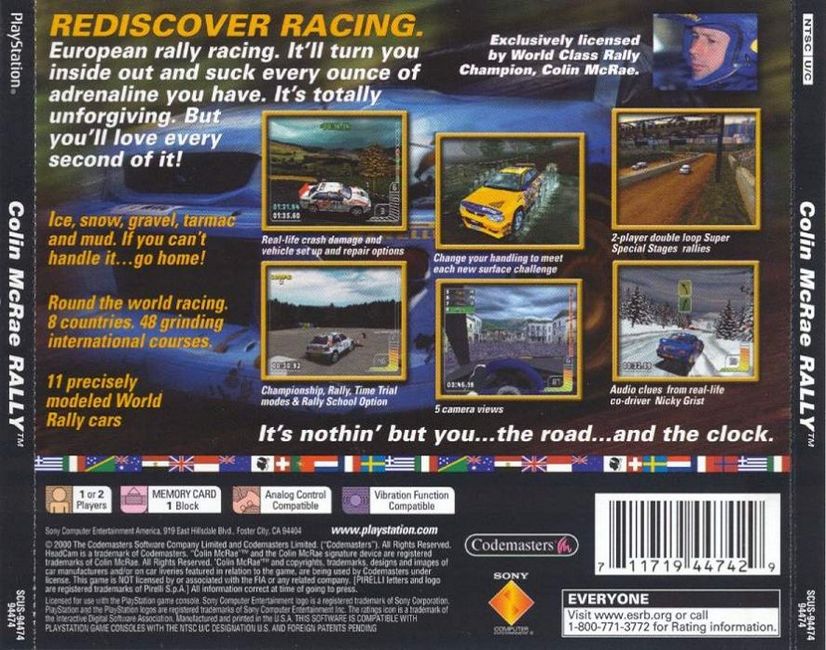 Contraportada de Colin McRae Rally · US