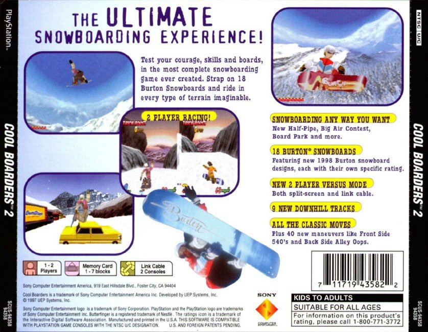 Contraportada de Cool Boarders 2 · US