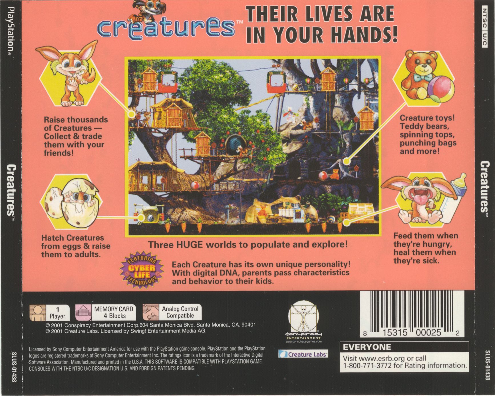 Contraportada de Creatures · US