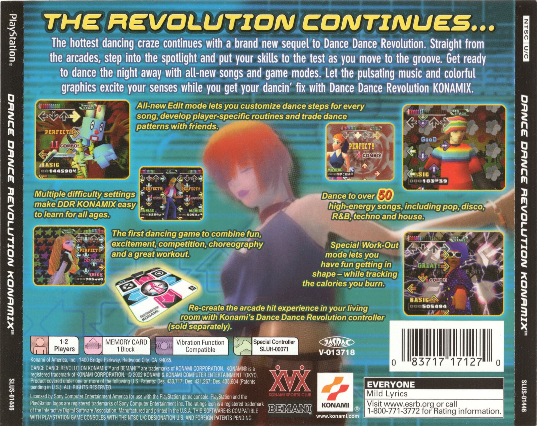 Contraportada de Dance Dance Revolution Konamix · US