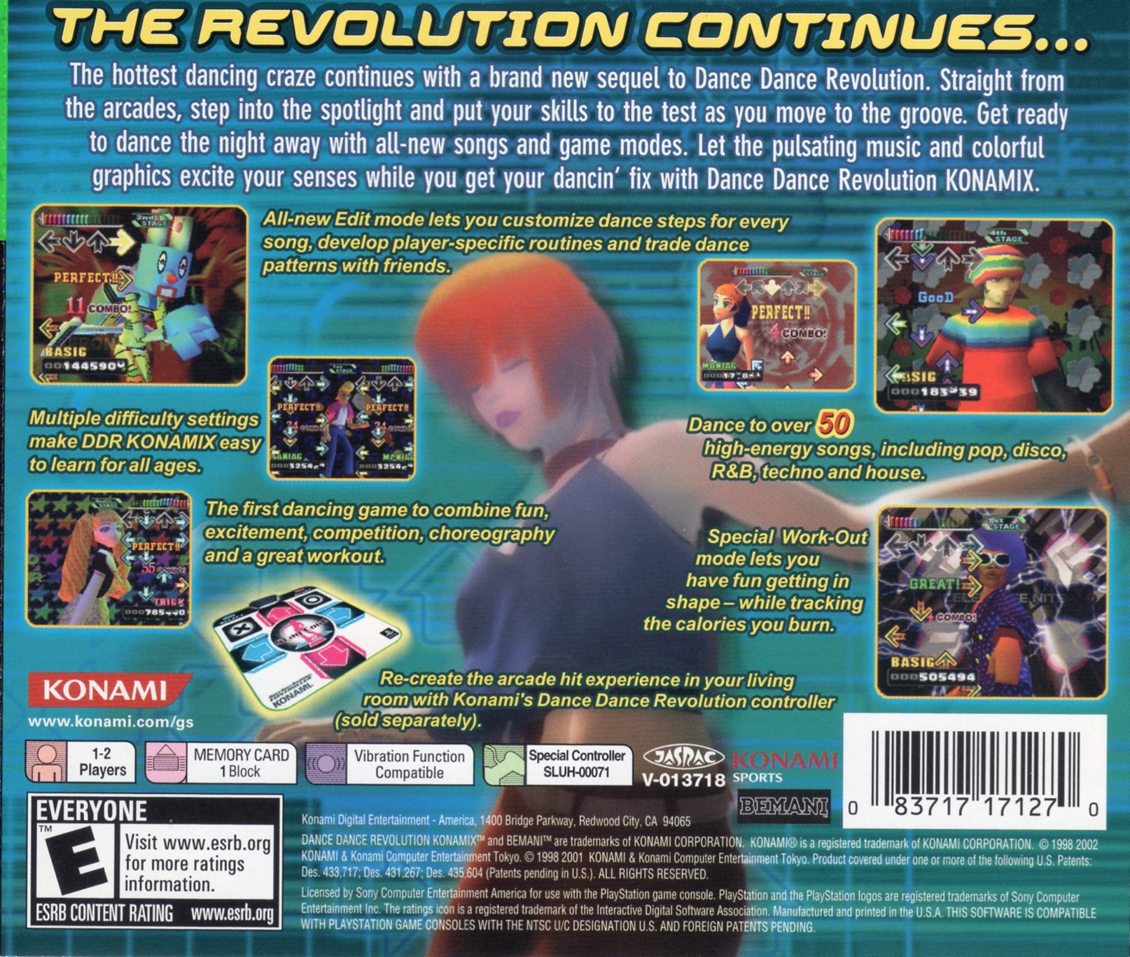 Contraportada · Greatest Hits de Dance Dance Revolution Konamix · US
