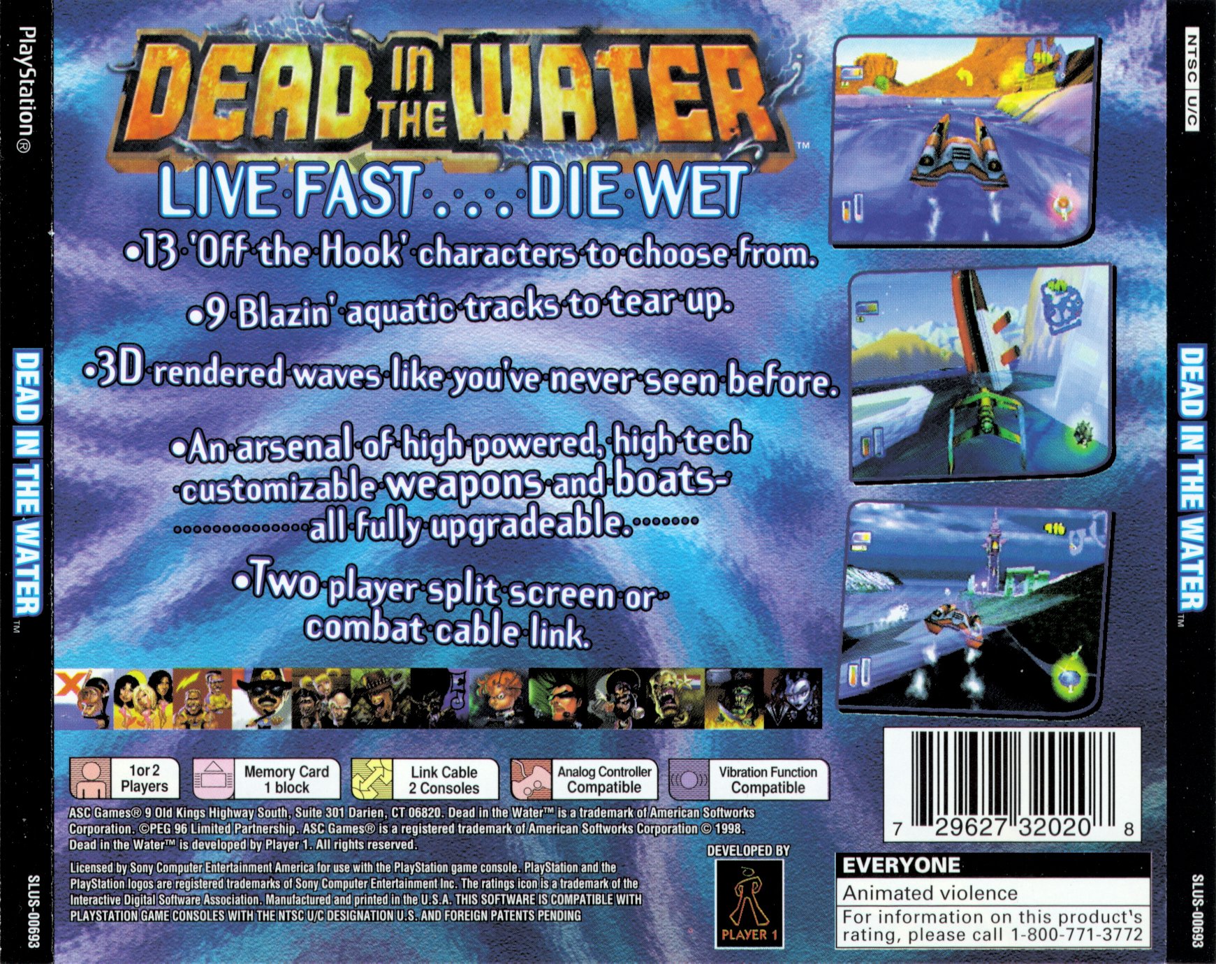 Contraportada de Dead in the Water · US