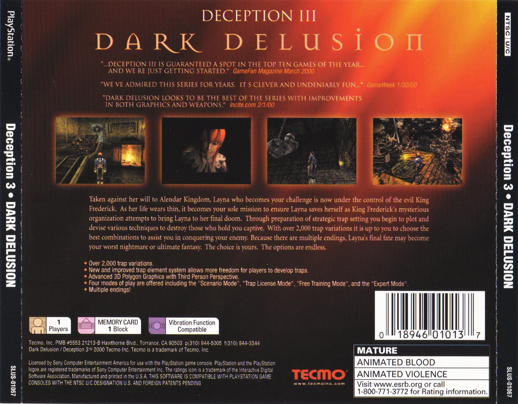 Contraportada de Deception III Dark Delusion · US