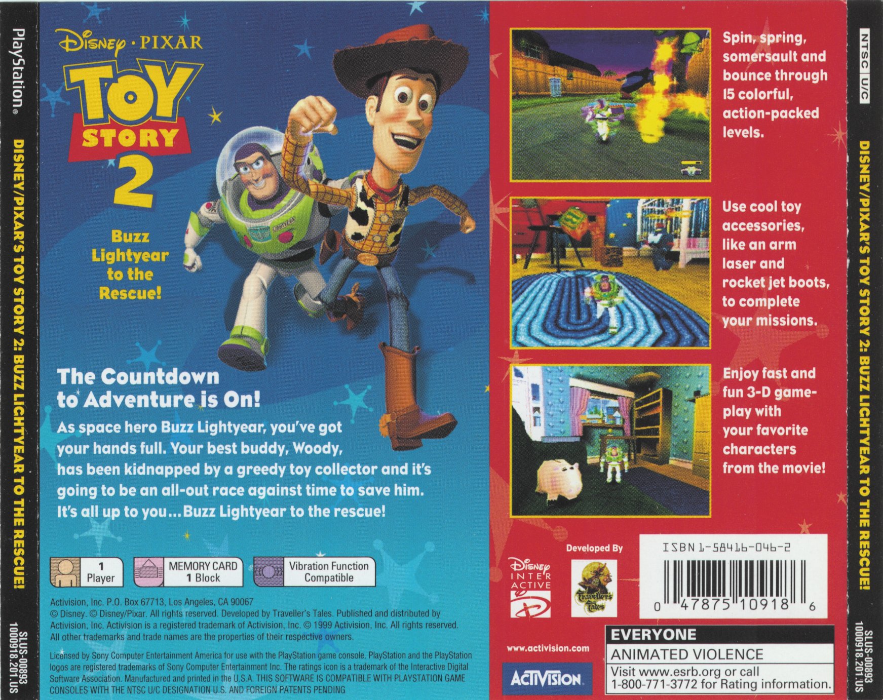 Contraportada de Disney / Pixar - Toy Story 2 - Buzz Lightyear to the rescue! · US