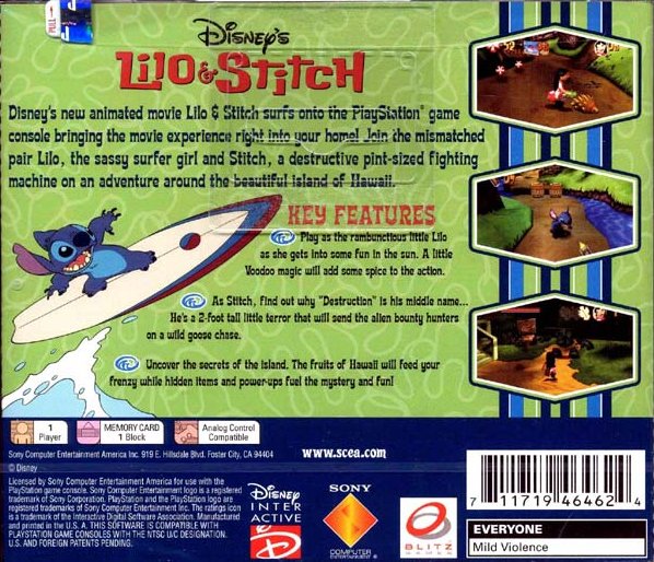 Contraportada de Lilo and Stitch · US