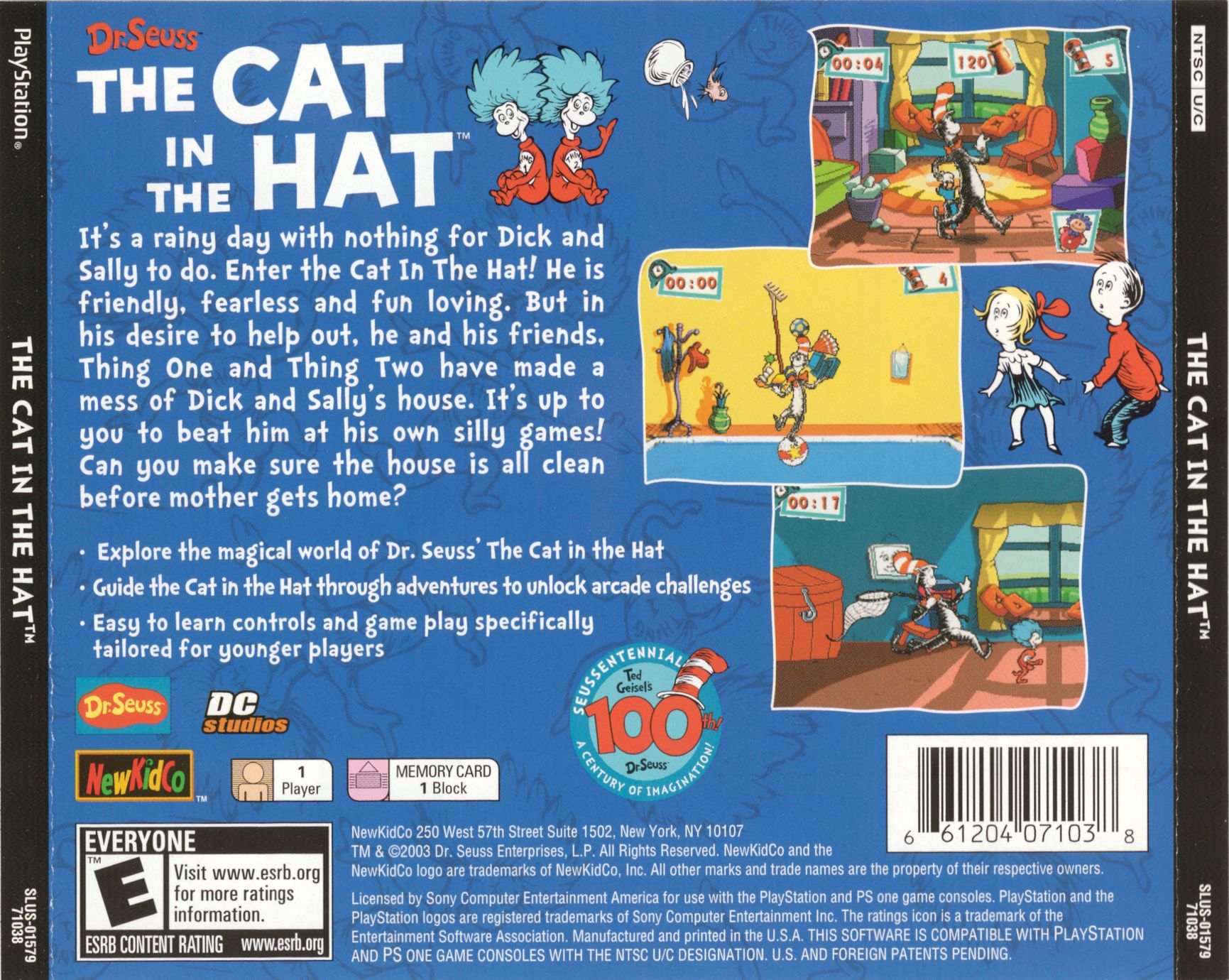 Contraportada de The Cat in the Hat · US