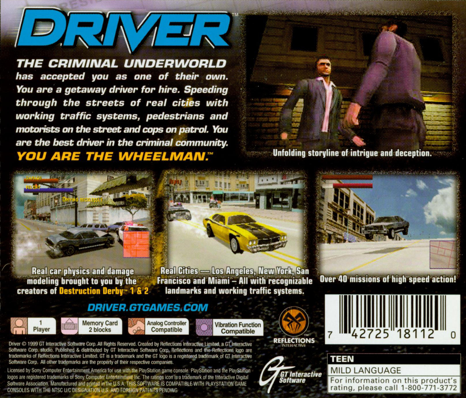 Contraportada de Driver · US