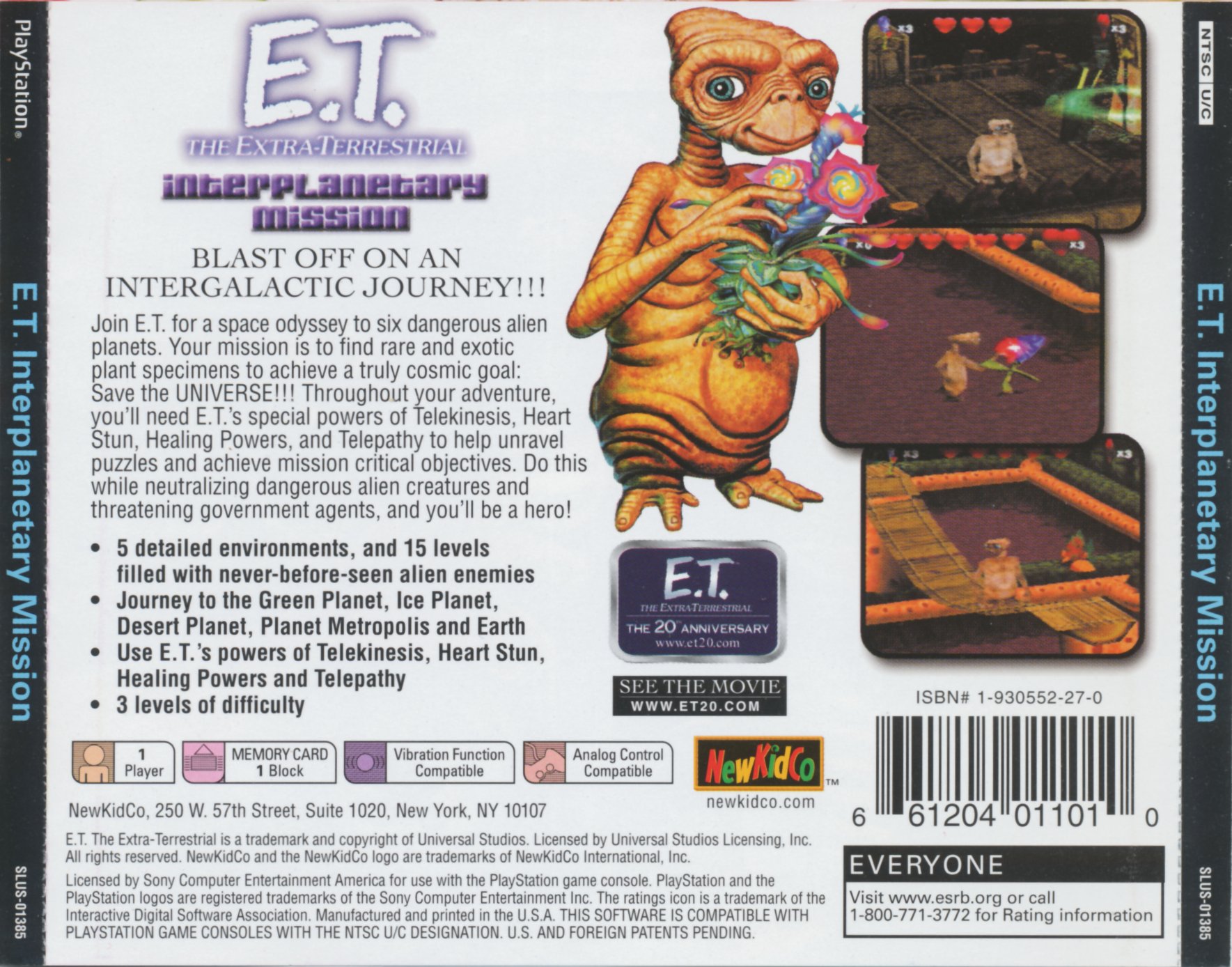 Contraportada de ET the Extra Terrestrial: Interplanetary Mission · US