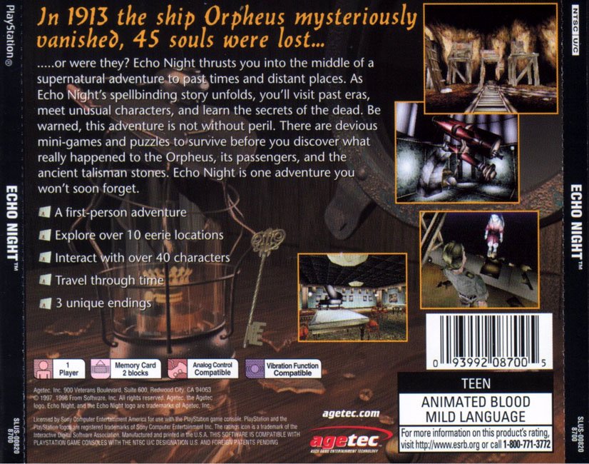 Contraportada de Echo Night · US