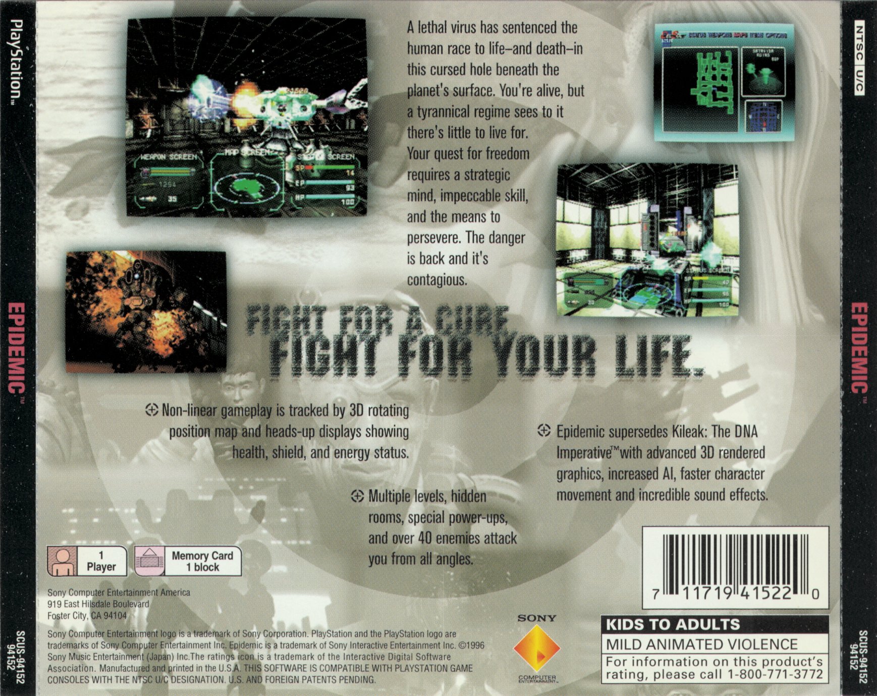 Contraportada de Epidemic · US