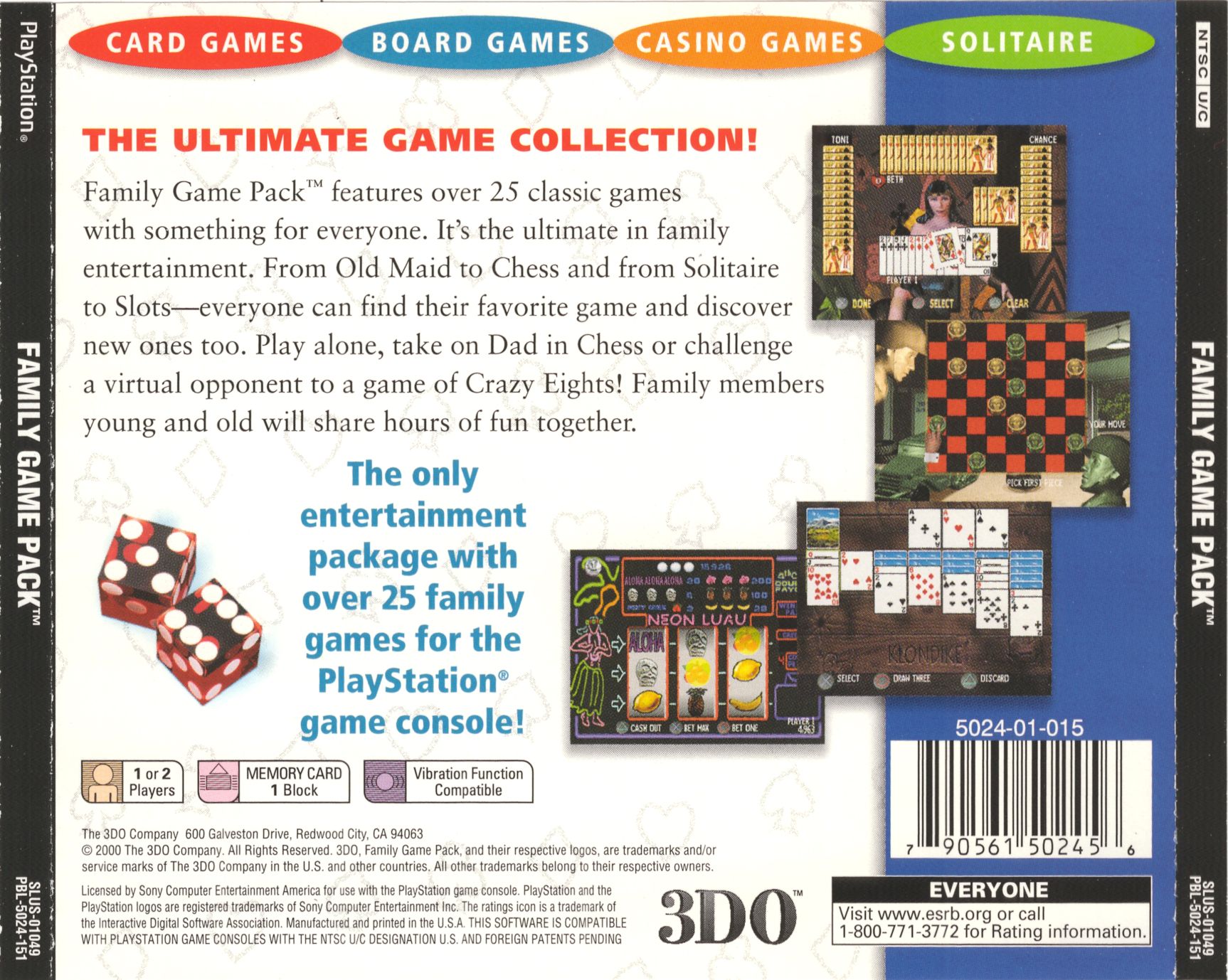 Contraportada de Family Game Pack · US