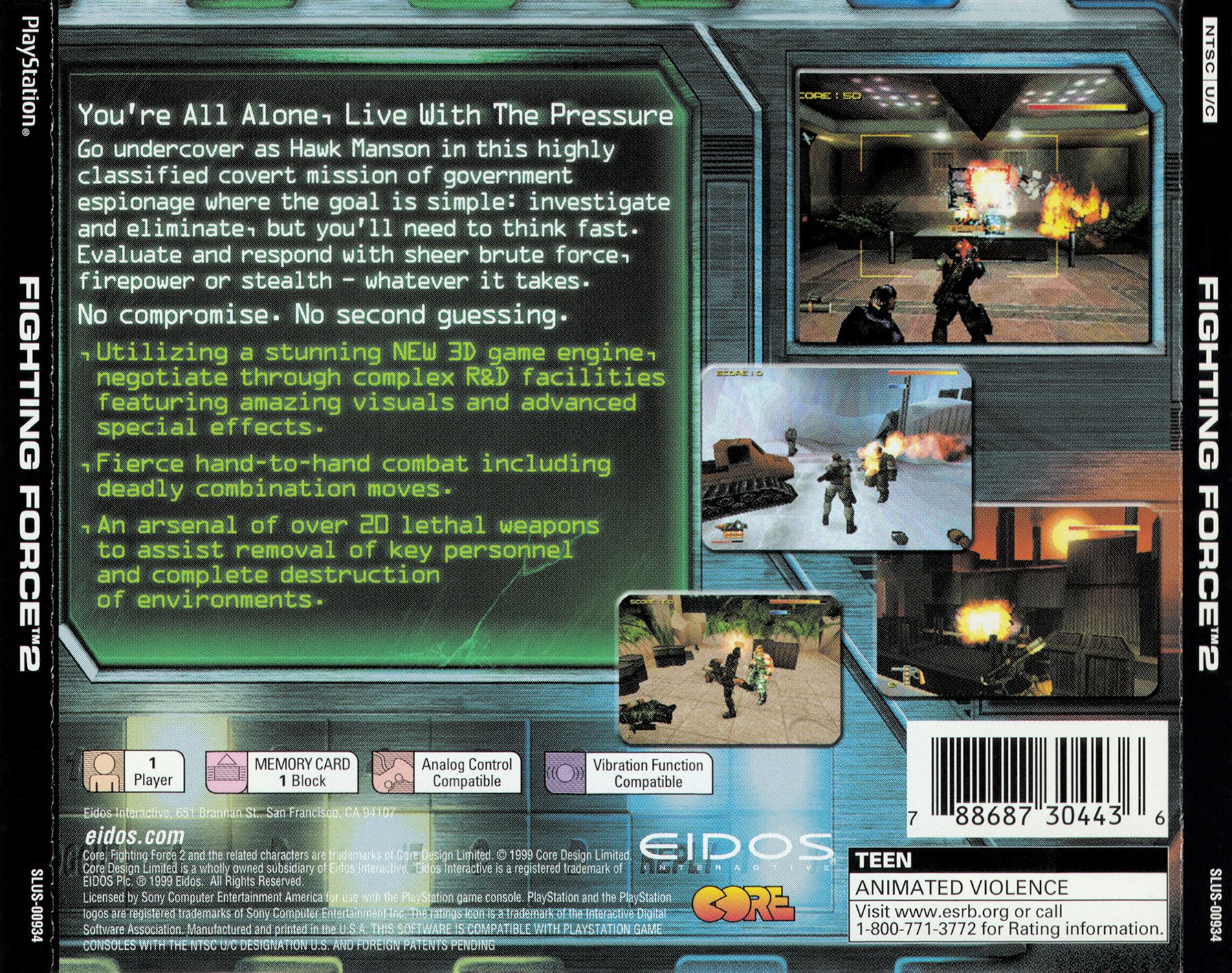 Contraportada de Fighting Force 2 · US