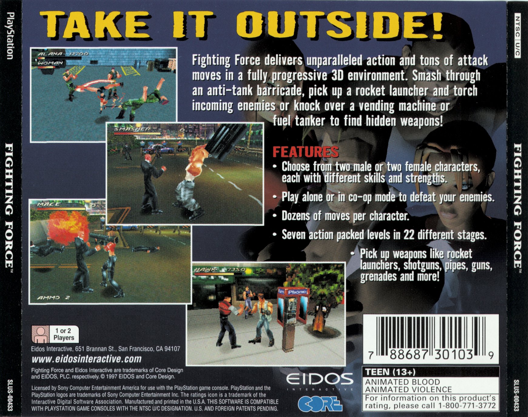 Contraportada de Fighting Force · US