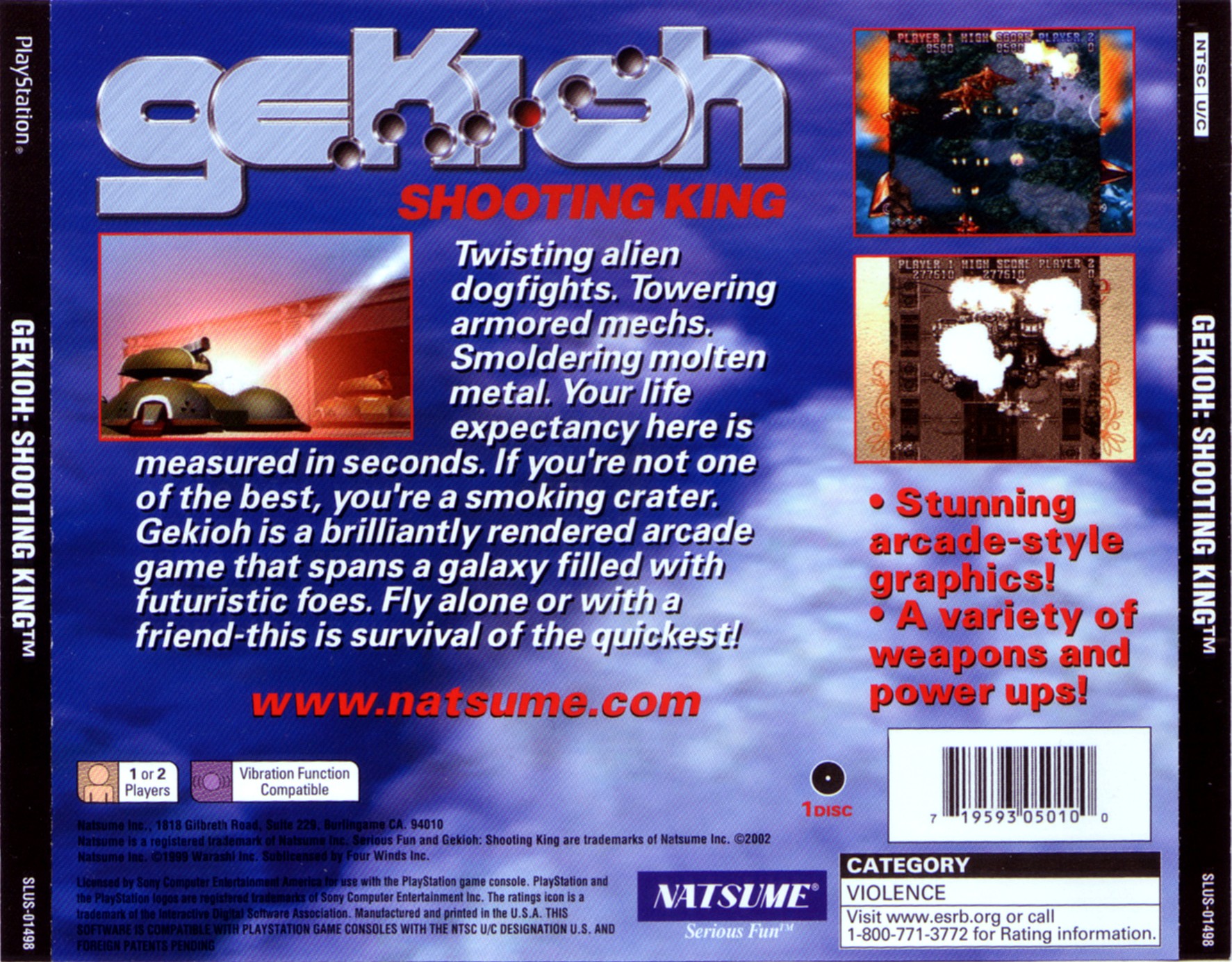 Contraportada de Gekioh Shooting King · US