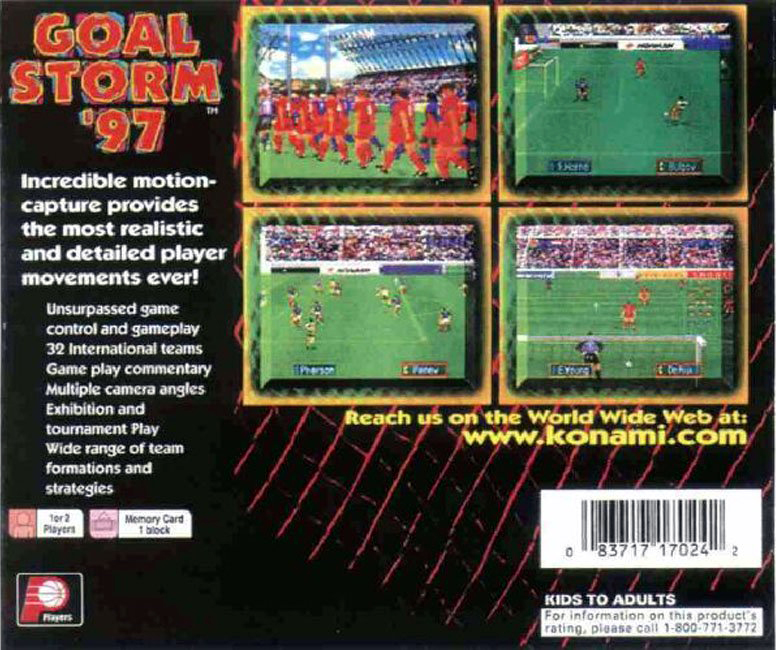 Contraportada de Goal Storm '97 · US