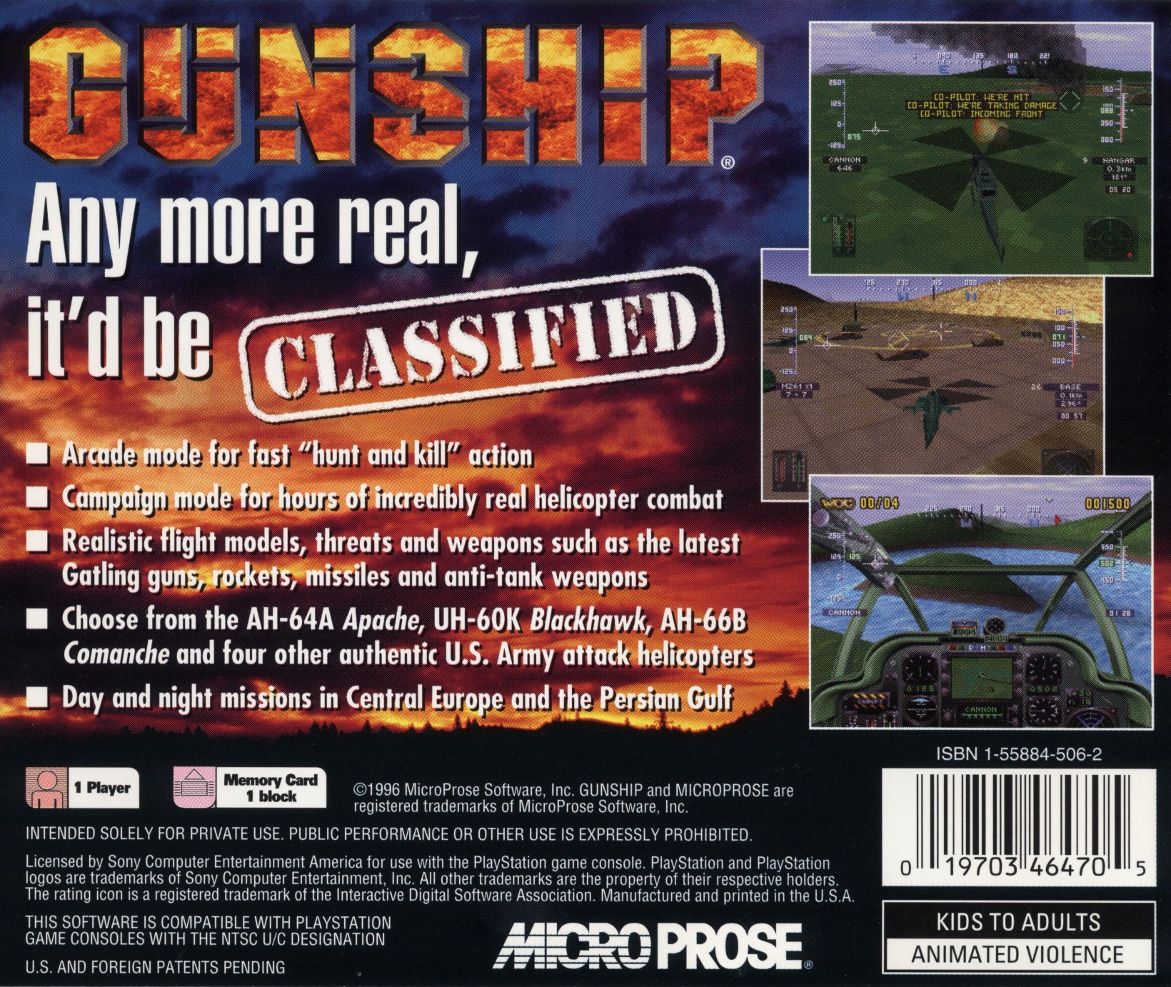 Contraportada de Gunship · US