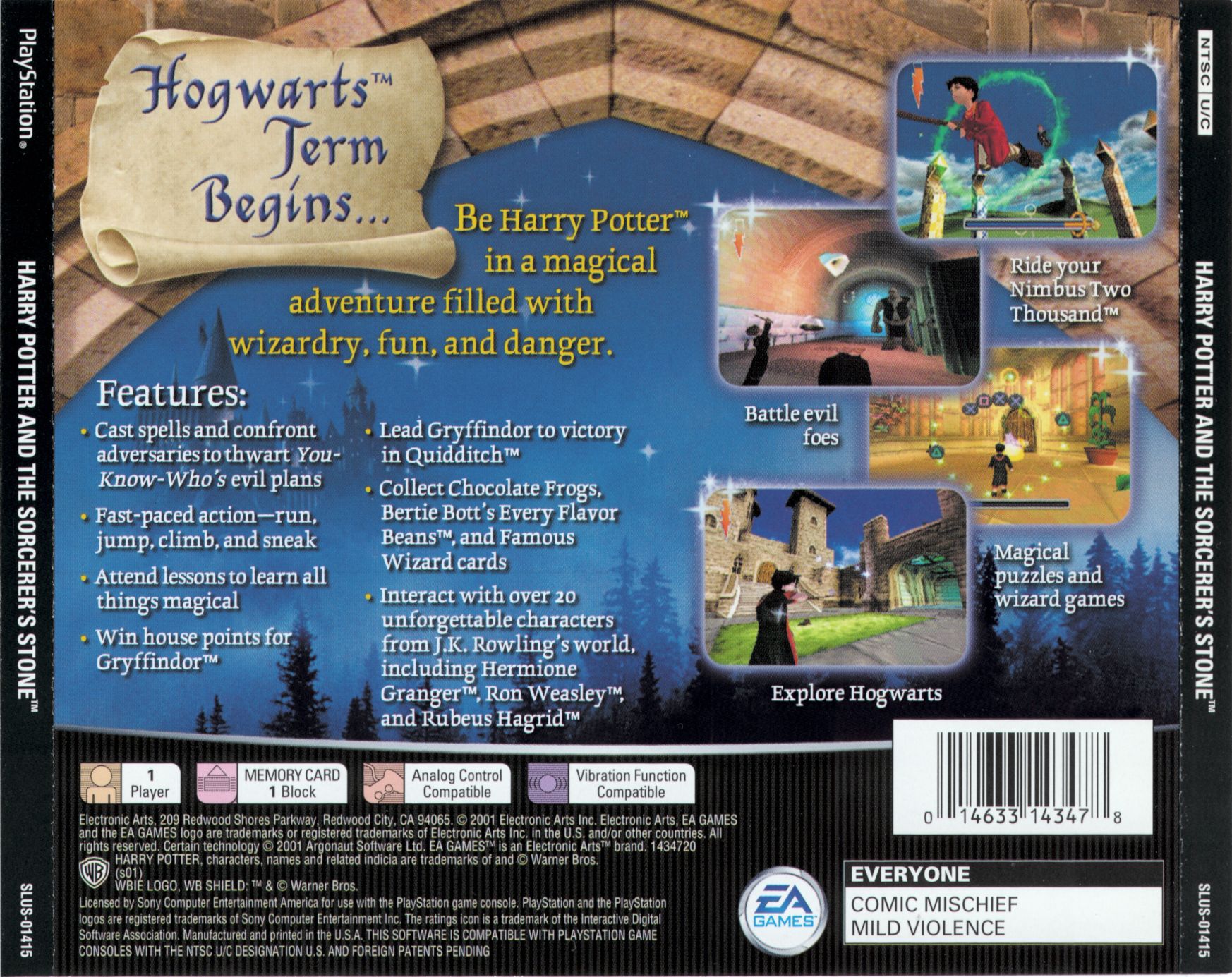 Contraportada de Harry Potter and the Sorcerer's Stone · US