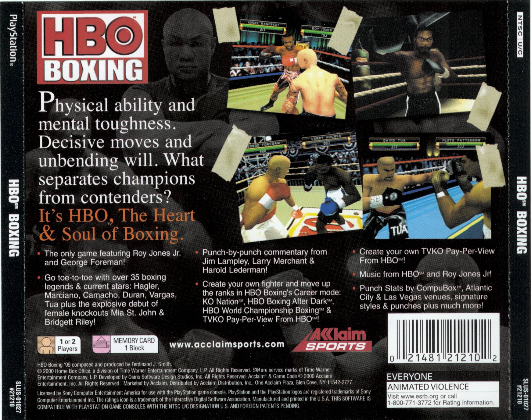 Contraportada de HBO Boxing · US