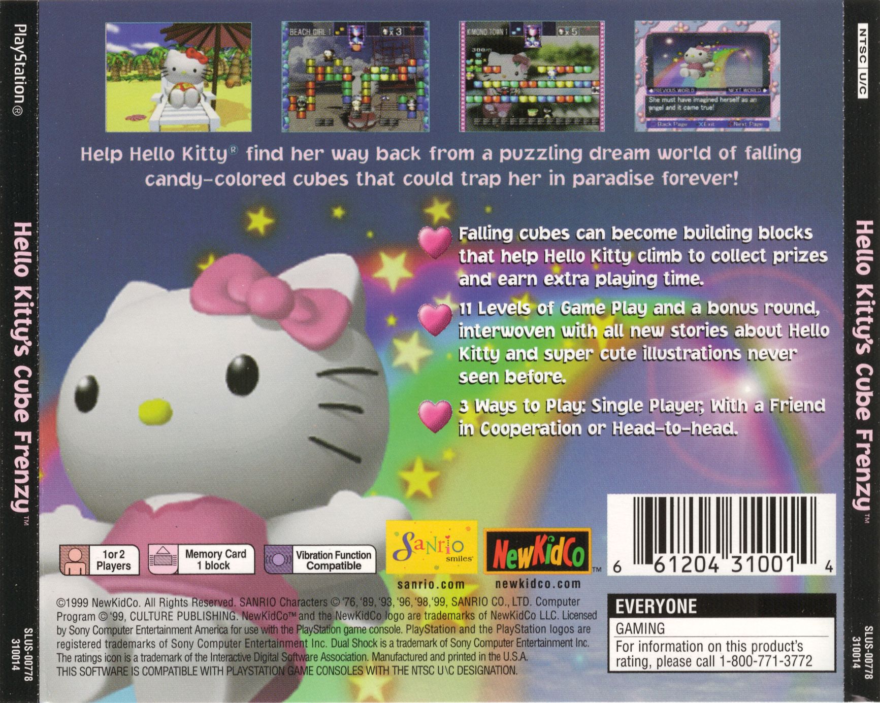 Contraportada de Hello Kitty Cube Frenzy · US