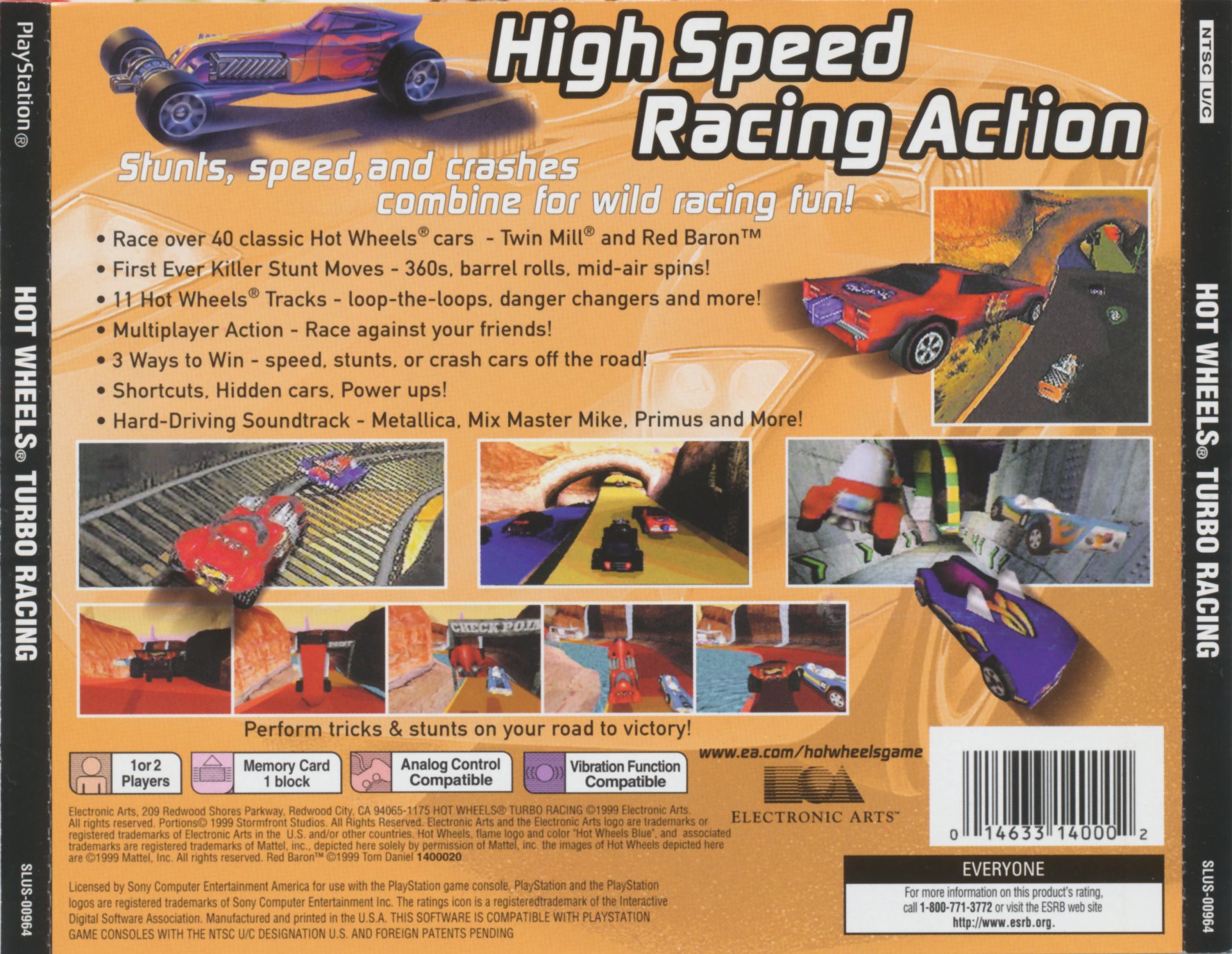 Contraportada de Hot Wheels Turbo Racing · US