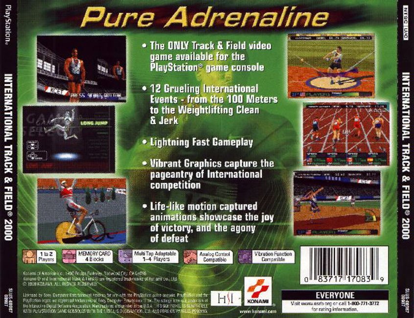 Contraportada de International Track and Field 2000 · US