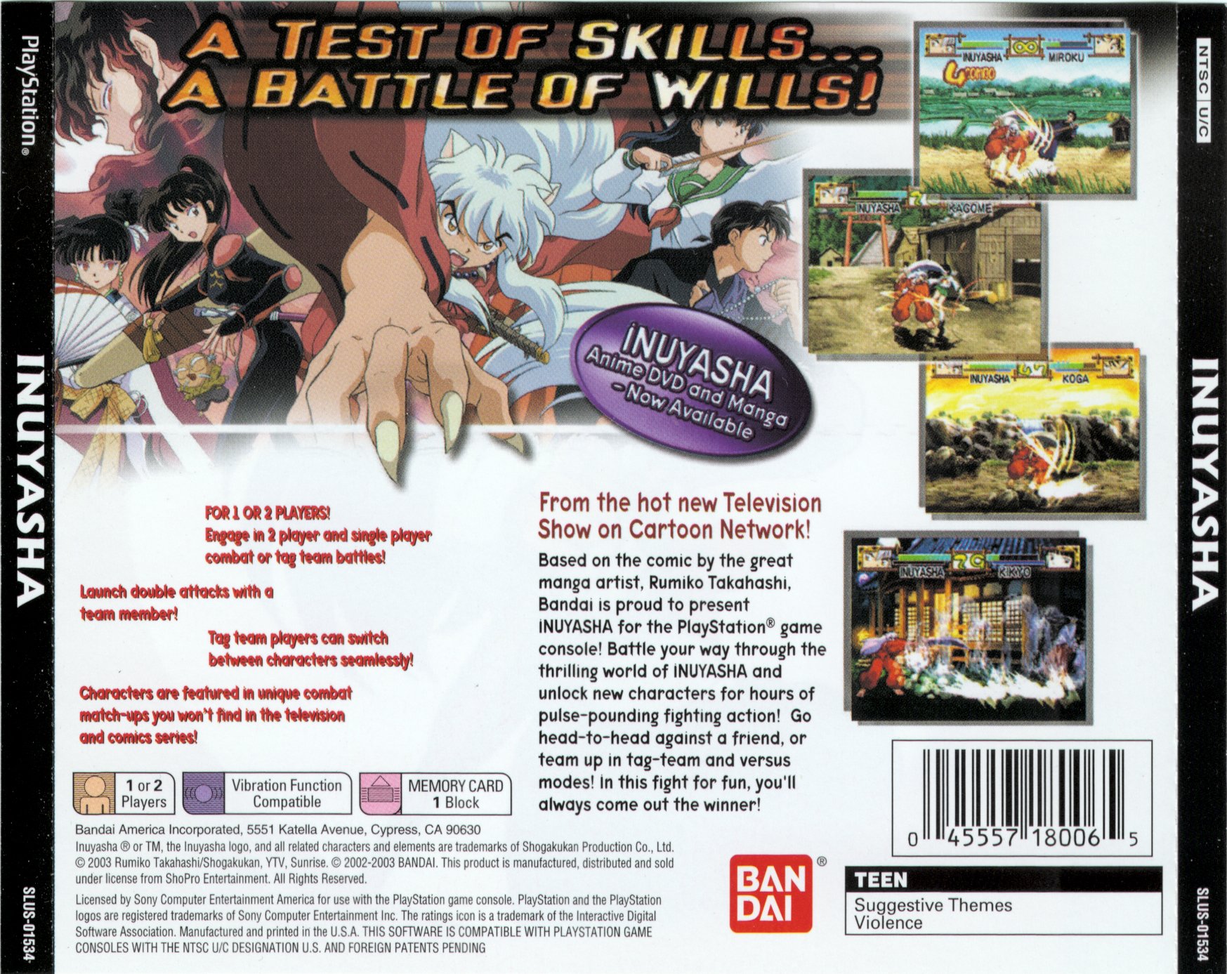 Contraportada de Inuyasha A Feudal Fairy Tale · US