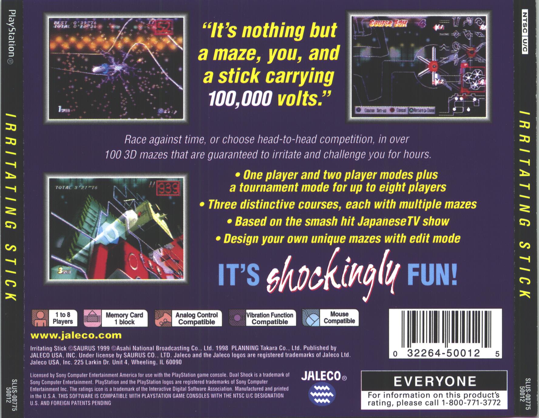 Contraportada de Irritating Stick · US