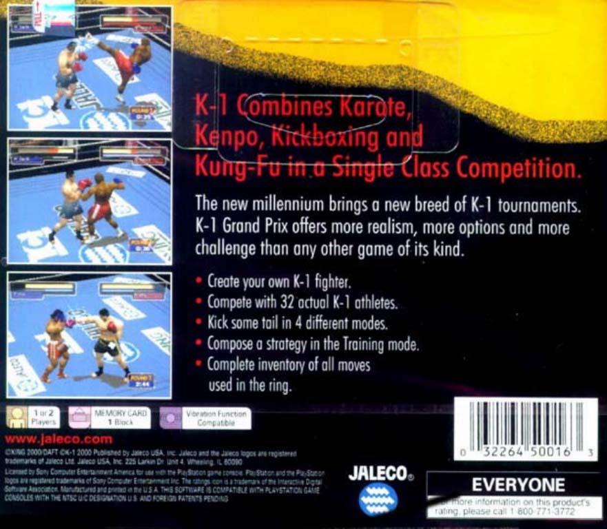 Contraportada de K-1 Grand Prix · US