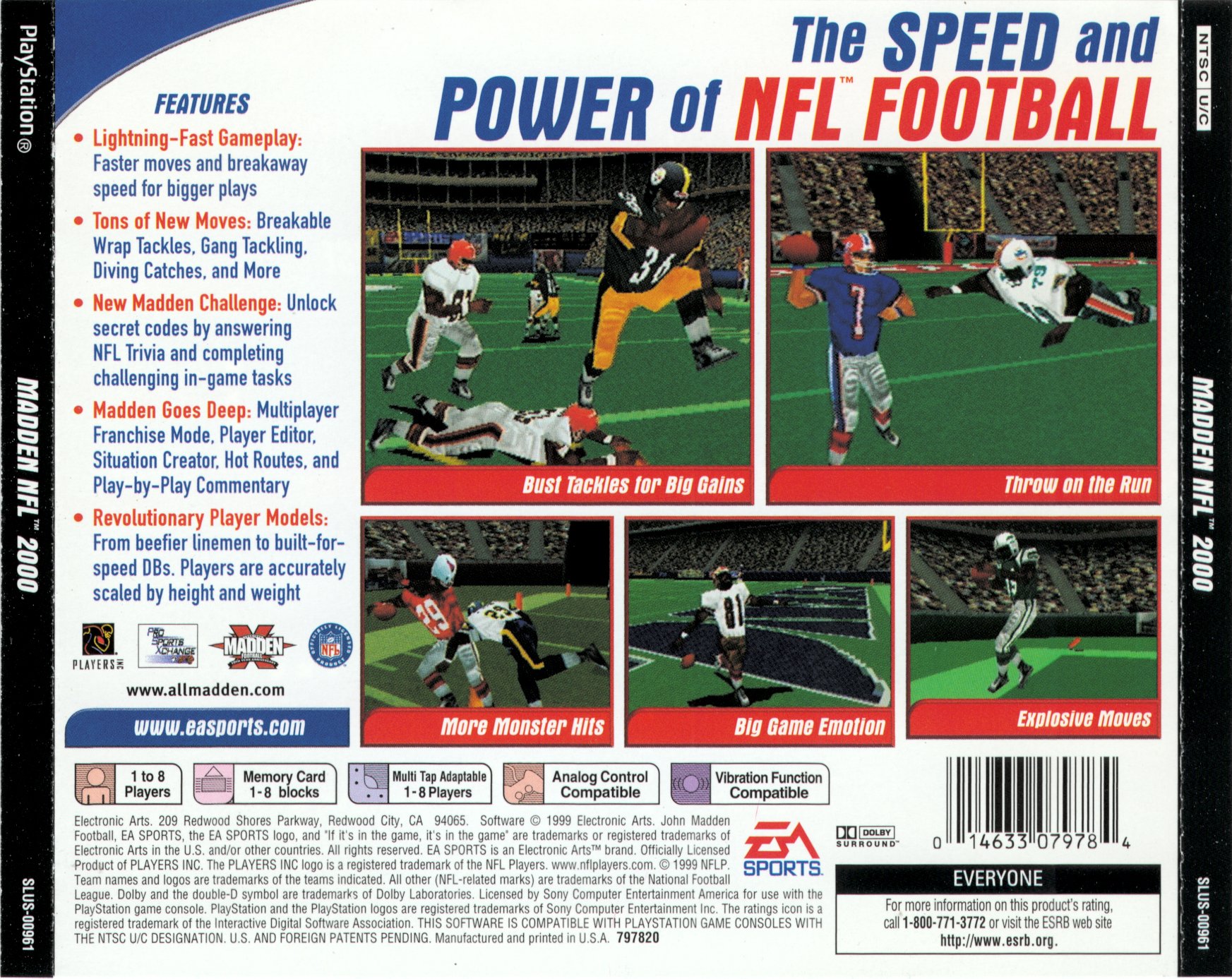 Contraportada de Madden 2000 · US