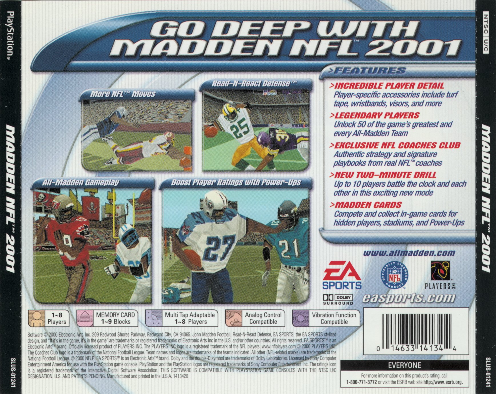 Contraportada de Madden 2001 · US