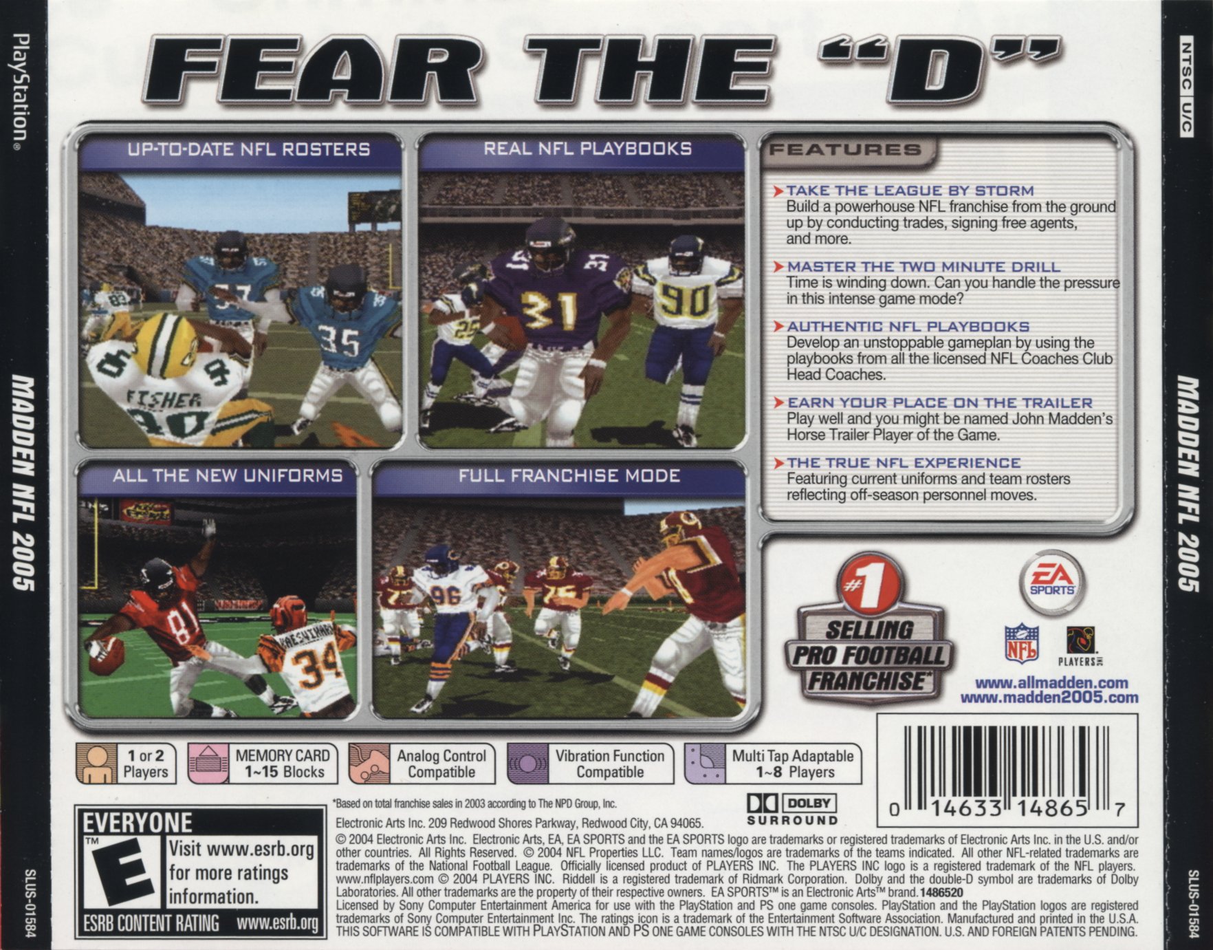 Contraportada de Madden 2005 · US