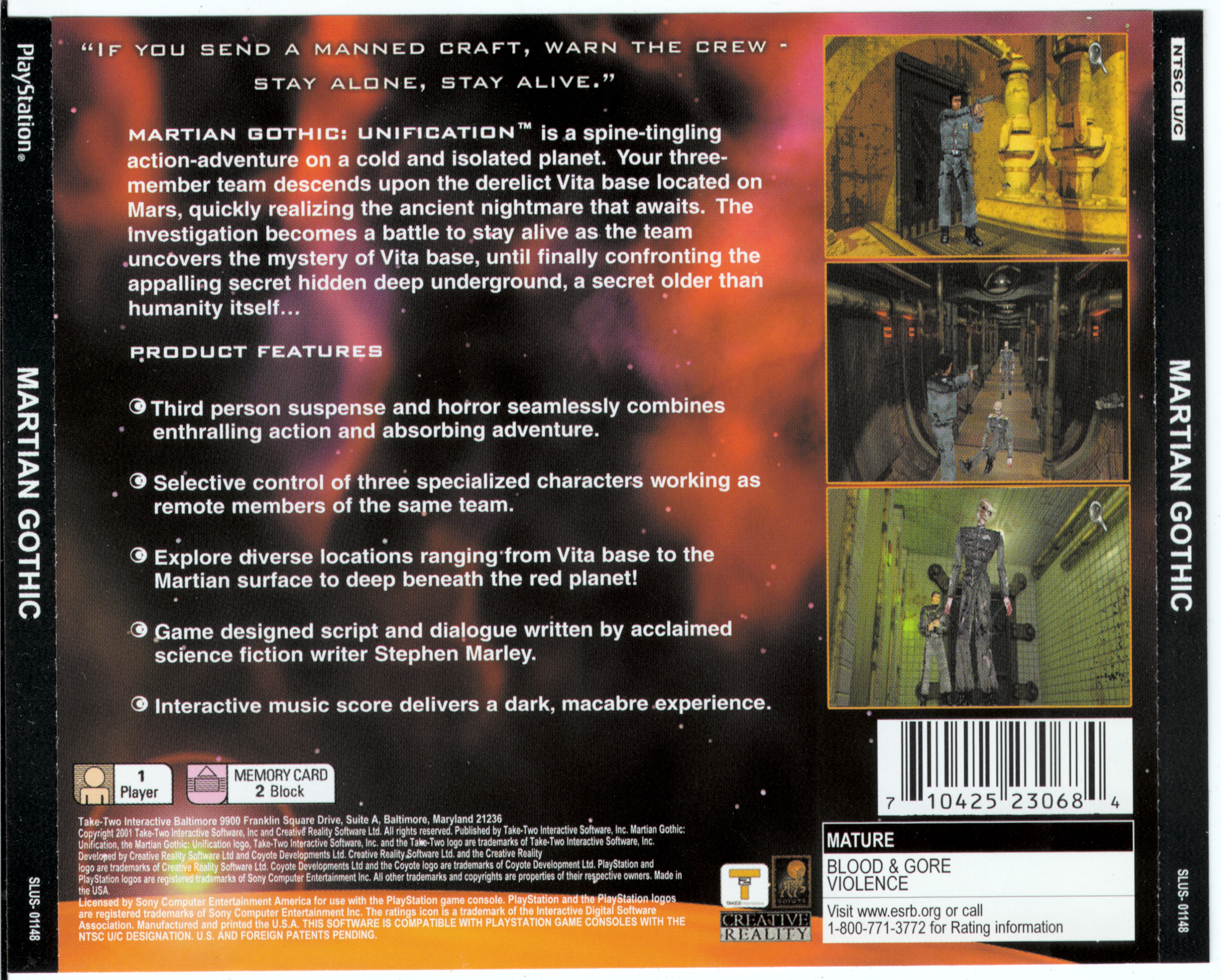 Contraportada de Martian Gothic Unification · US