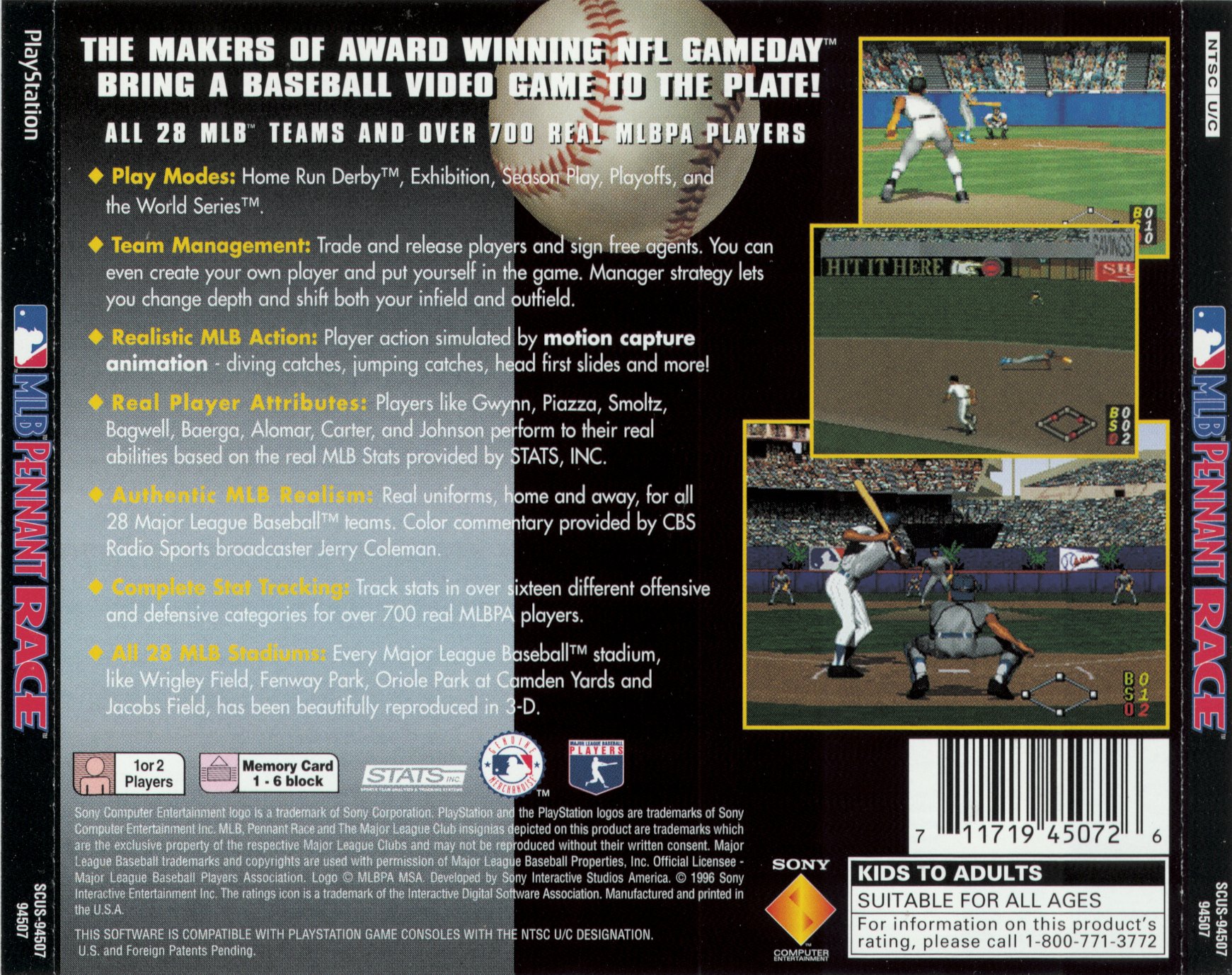 Contraportada de MLB Pennant Race · US