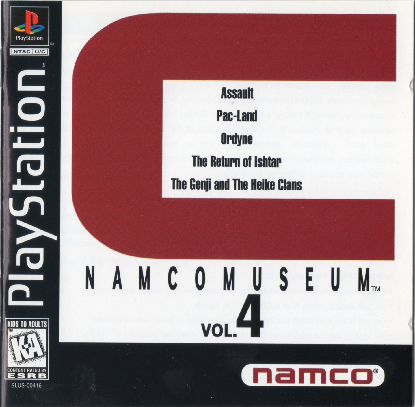 Portada de Namco Museum Vol.4 · NTSC USA