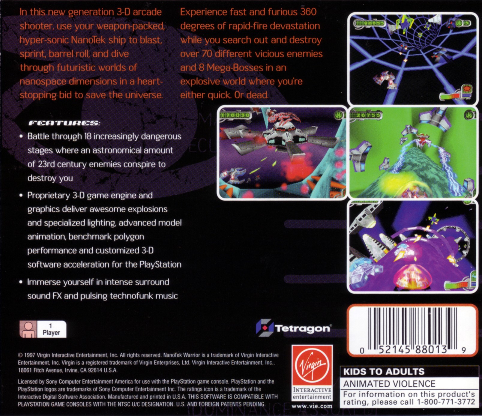 Contraportada de Nanotek Warrior · US