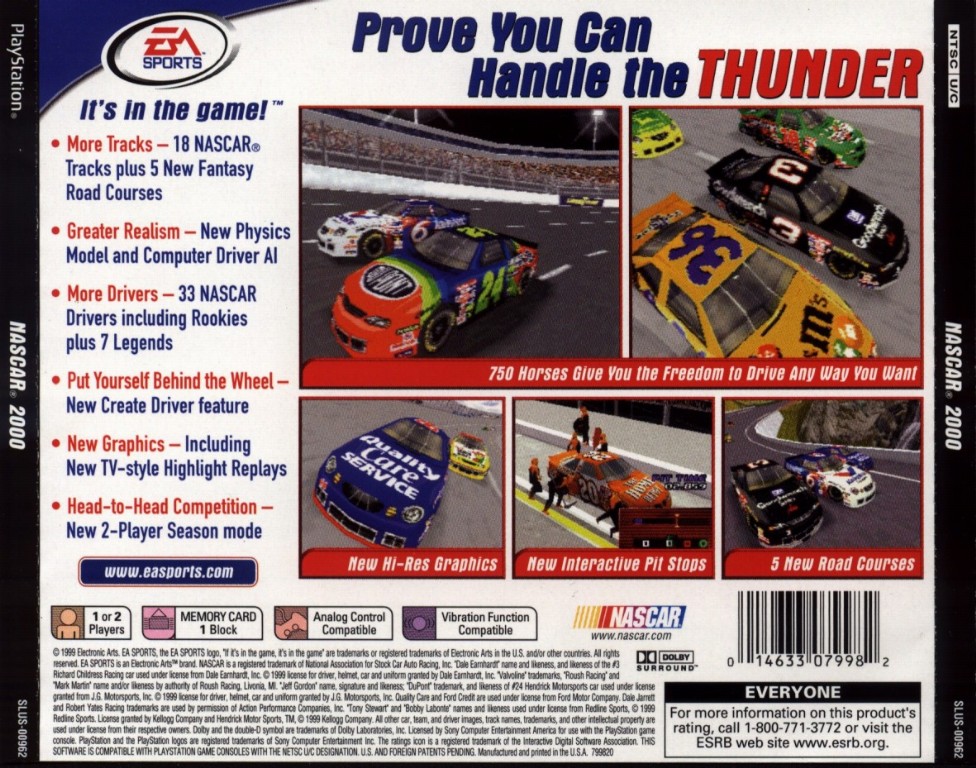 Contraportada de NASCAR 2000 · US