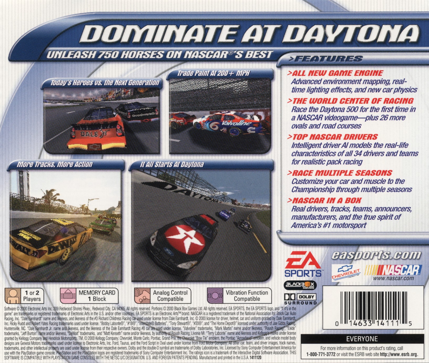 Contraportada de NASCAR 2001 · US