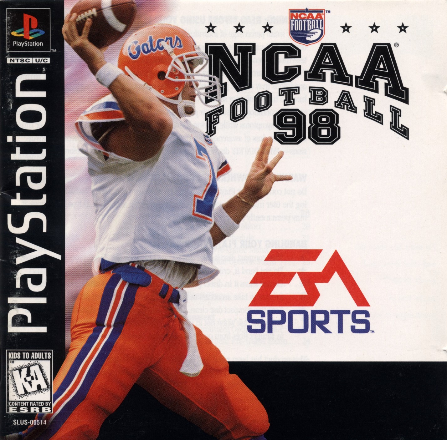Portada de NCAA Football 98 · US