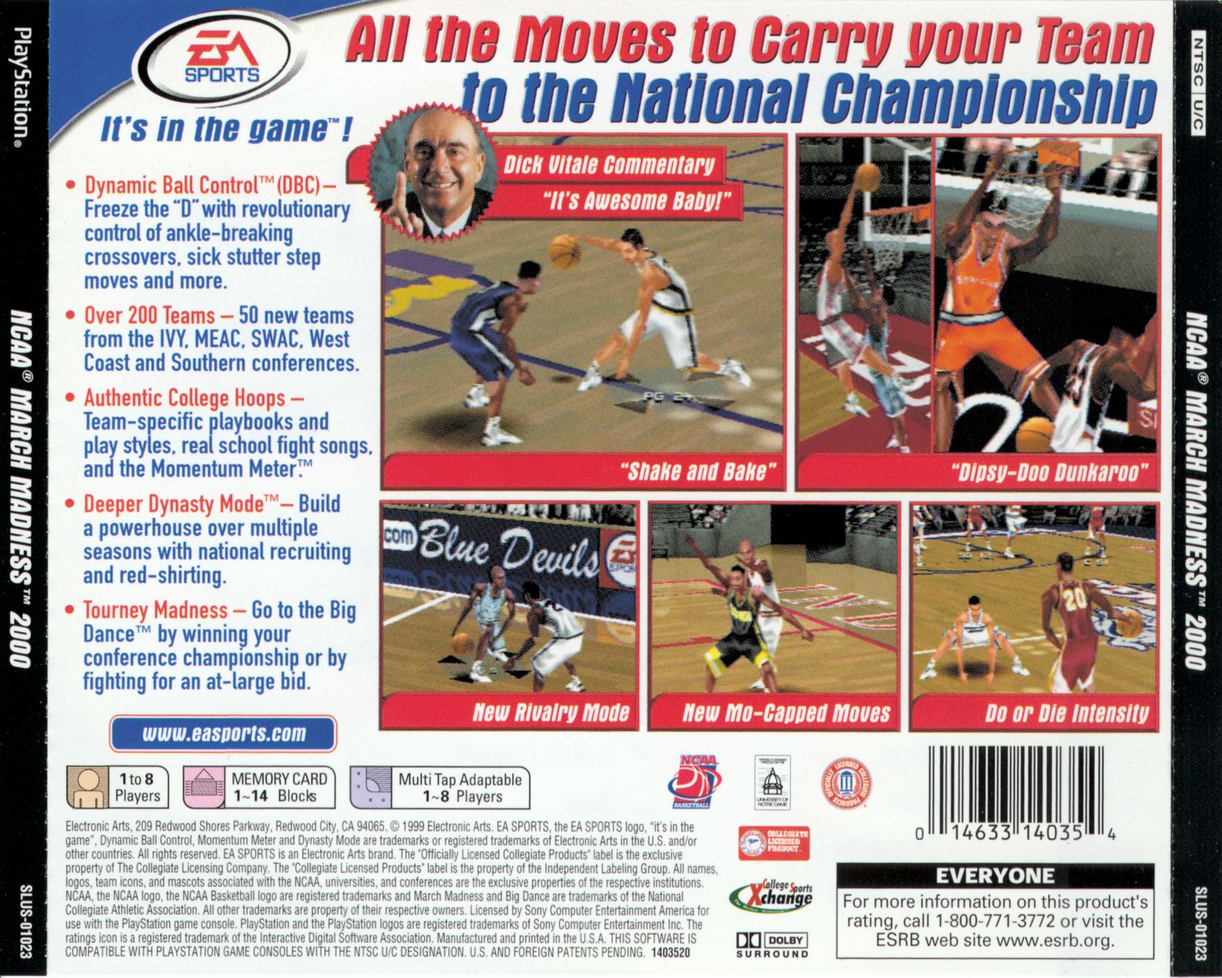 Contraportada de NCAA March Madness 2000 · US