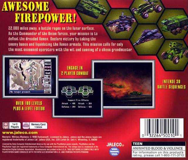 Contraportada de Nectaris Military Madness · US