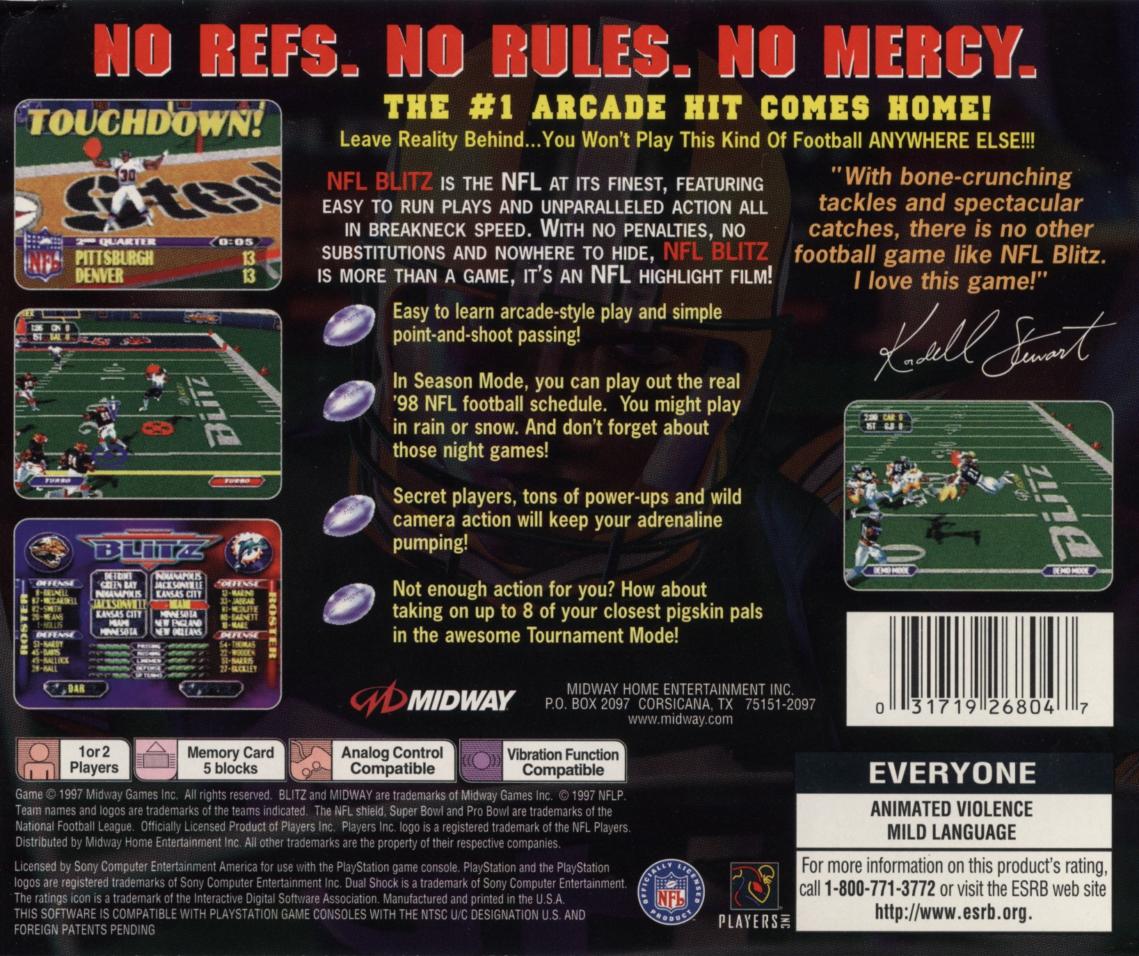 Contraportada de NFL Blitz · US