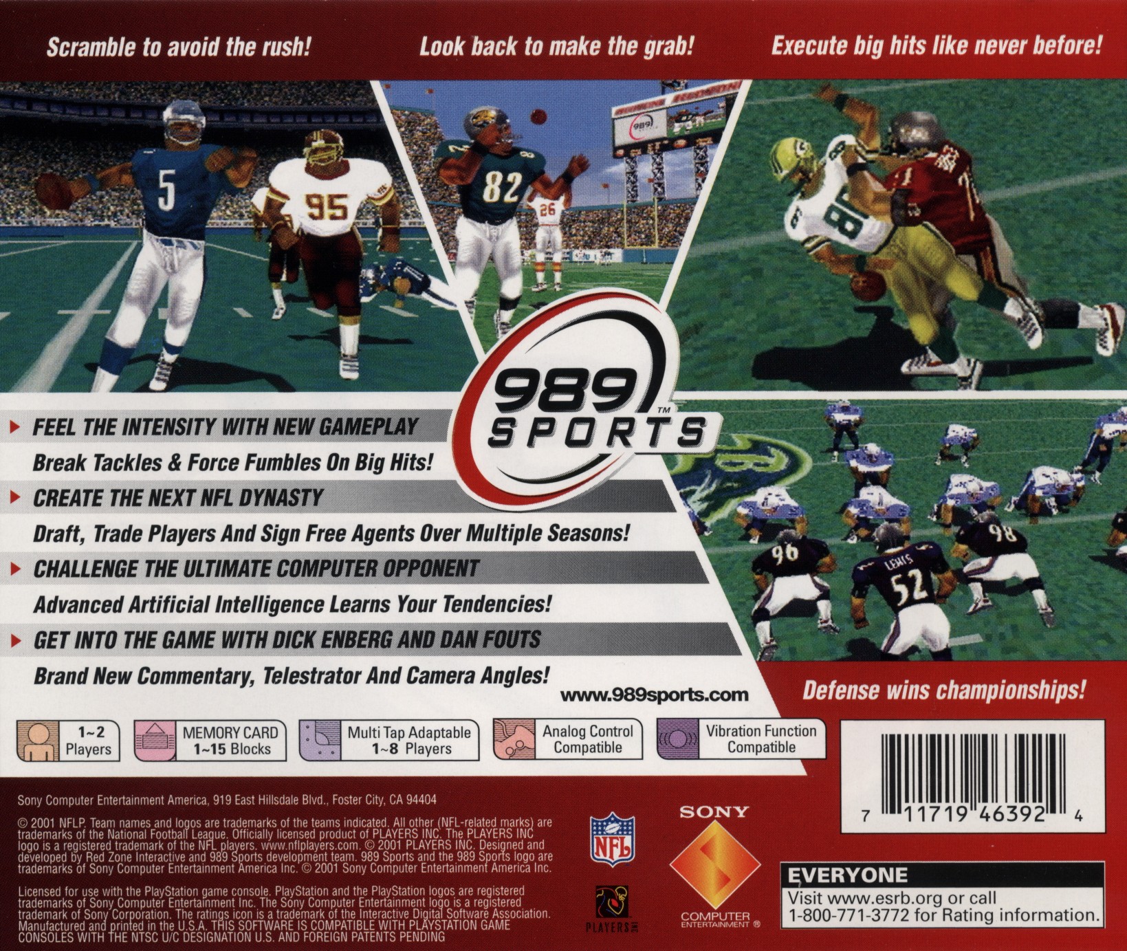 Contraportada de NFL GameDay 2002 · US