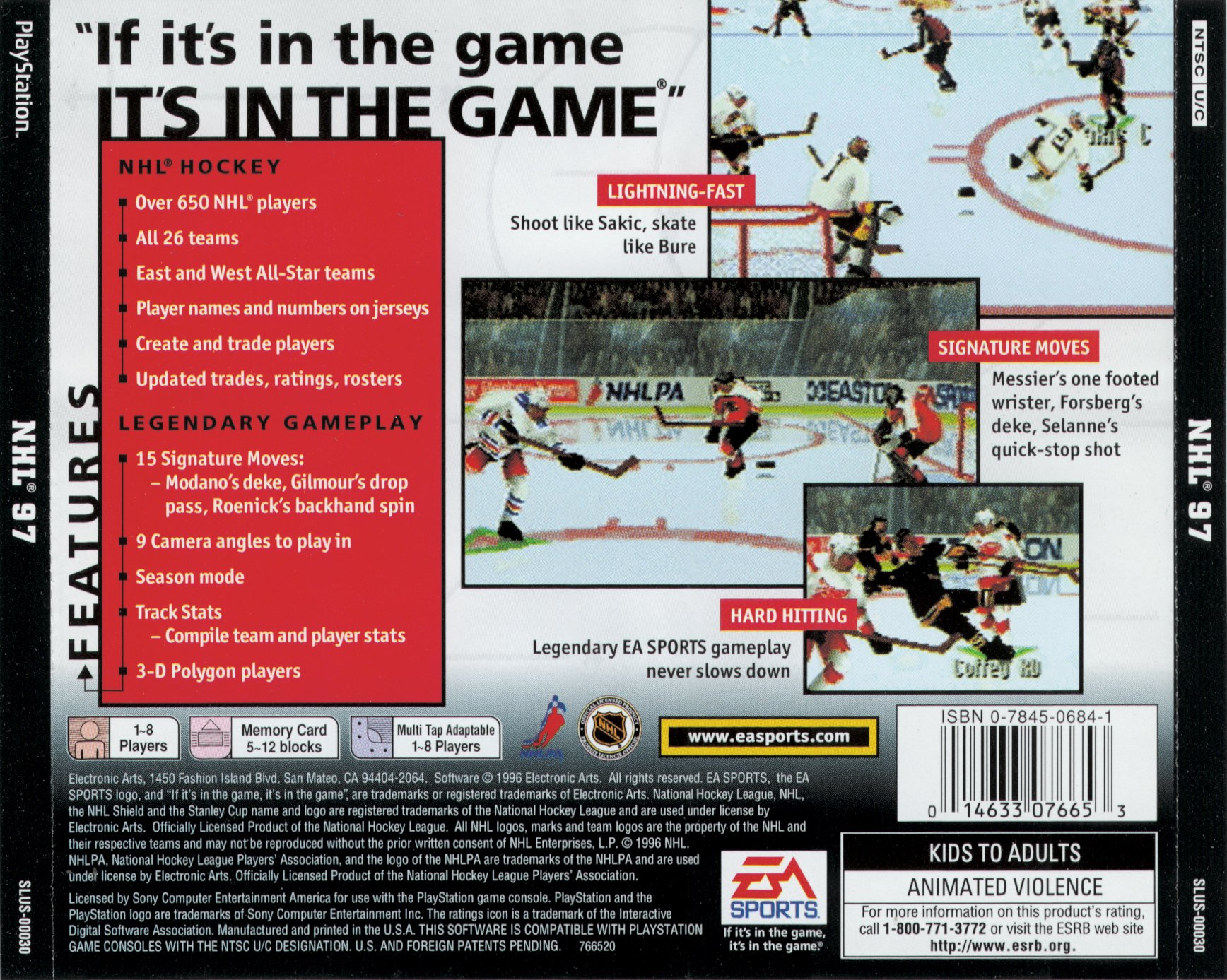 Contraportada de NHL 97 · US
