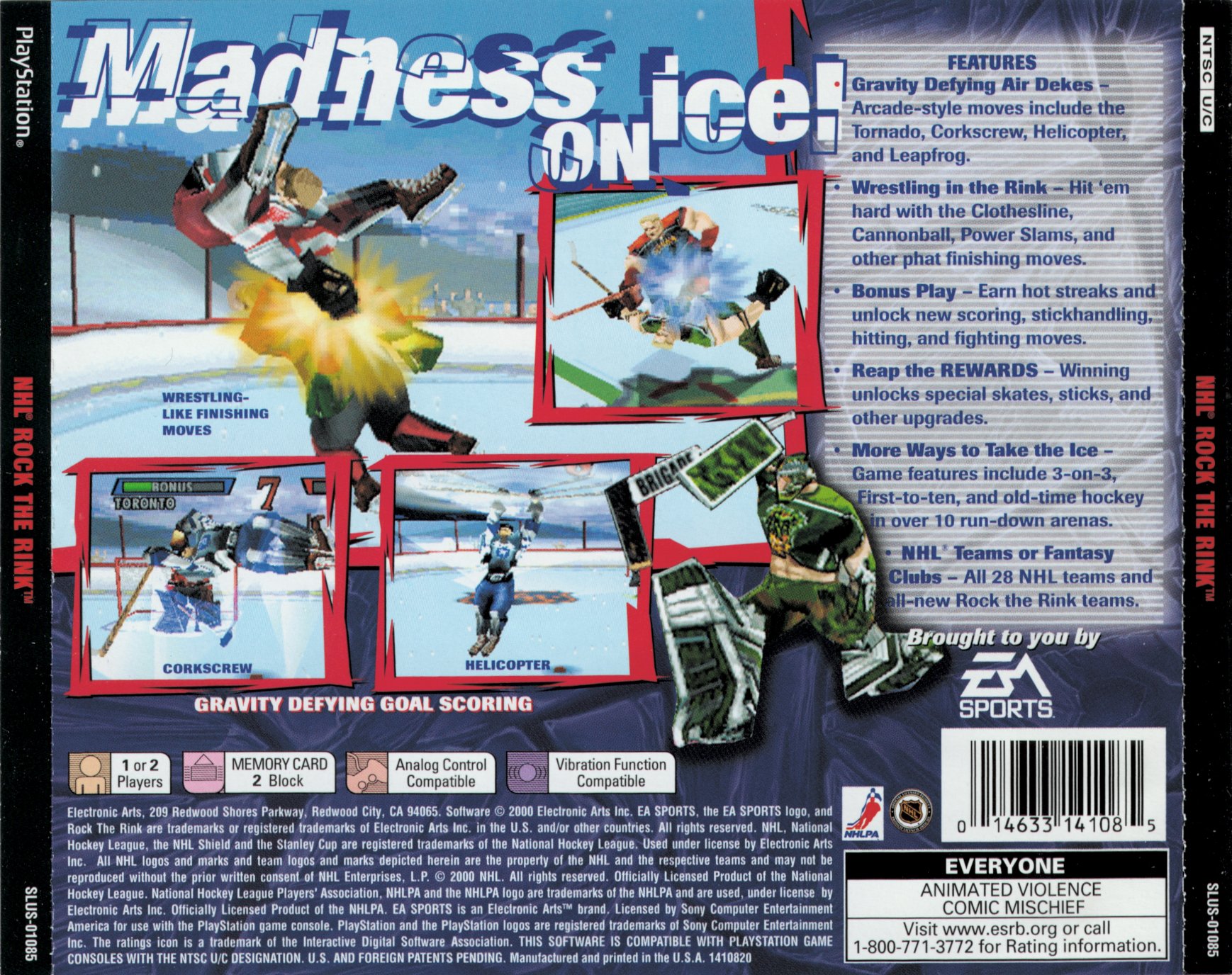 Contraportada de NHL Rock the Rink · US