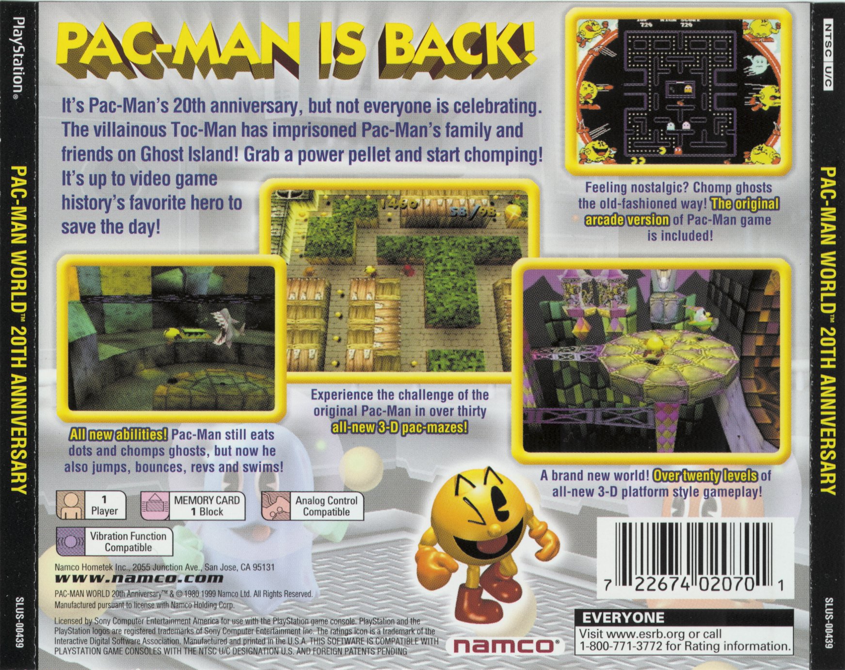 Contraportada de Pac-Man World · US